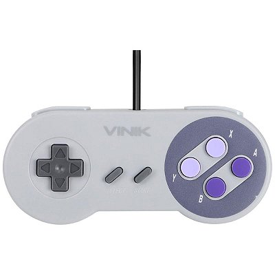 Controle Para PC Retrô Super Nintendo SNES Cinza Clássico