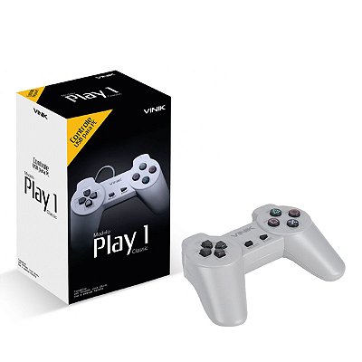 Controle Para Pc Retrô Playstation 1 Cinza