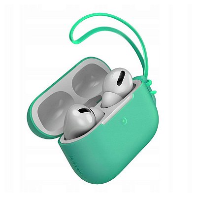 Capa Protetora Para Airpods Pro 1 e 2 Baseus Com Cordão Verde