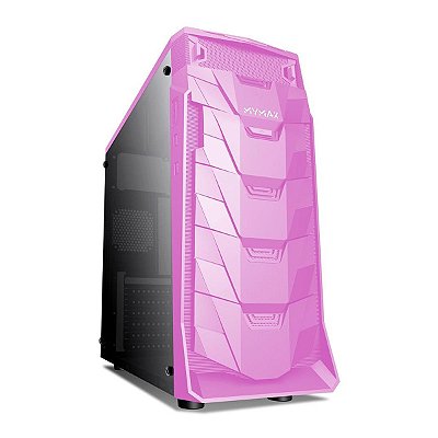 Gabinete Gamer Taurus Usb 3.0 Rosa Com Led Vermelho Mymax Mid Tower