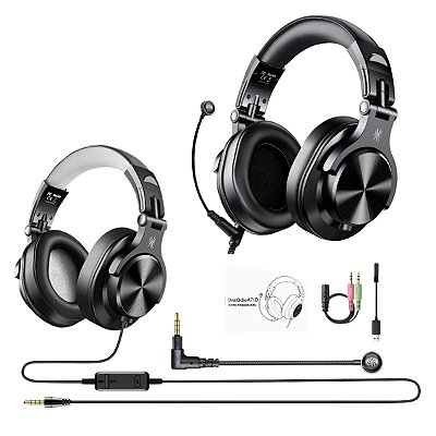 Headset Dj Oneodio Fusion A71 40mm Duplo Conector P2/P10 Preto