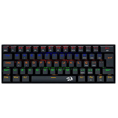 Teclado Gamer Redragon Lakshmi Compacto Rainbow Switch Azul Abnt2 Cabo Removível