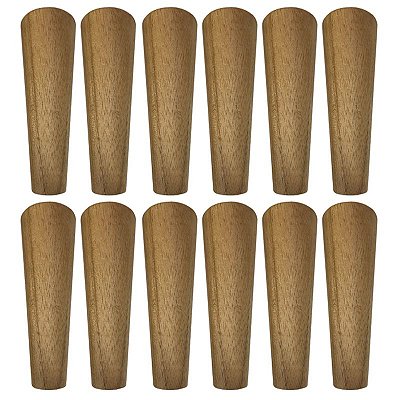 Kit 12 Pés De 35 Cm Cônico Retrô Para Móveis Pé Palito