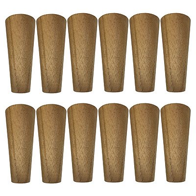 Kit 12 Pés De 20Cm Cônico Retrô Para Móveis Pé Palito