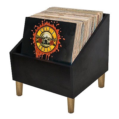 Caixa Para Lp's De Vinil Slim Organizador P/ Discos - C/ Pés