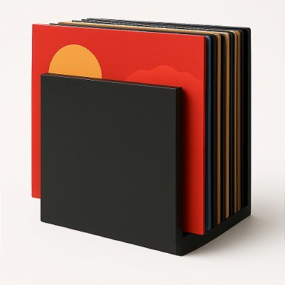 Porta Lp Suporte De Mesa Para Guardar Disco De Vinil Apoio - U