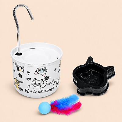 Bebedouro para Gatos Alumínio Decorado | DM Pets