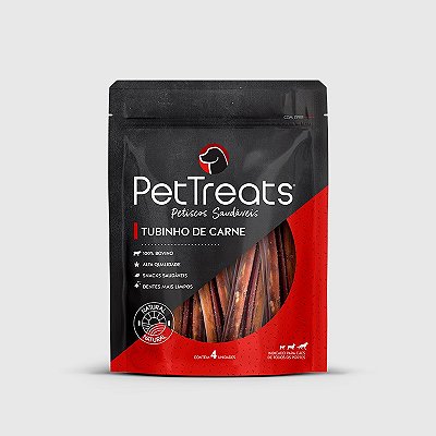 Petisco Natural para Cães Tubinho de Carne 4UN PetTreats