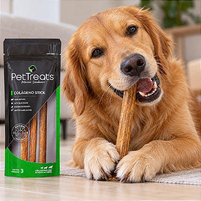 Petisco Natural Cachorro Pettreats Colágeno Stick Premium 3 Un