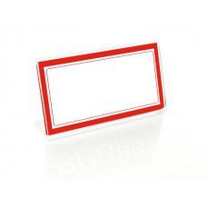 Porta preço transparente c/ etiqueta vermelha - 70 mm x 37 mm - Pct 12 Unid