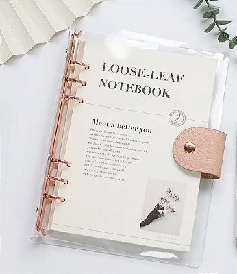 Fichário Courino Rose Completo