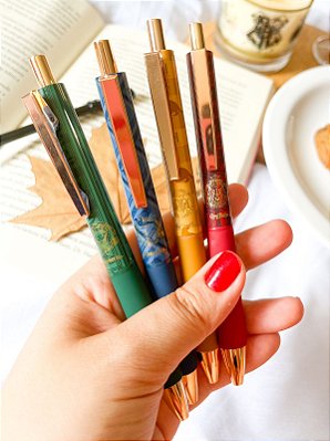 Caneta Luxo Casas Hogwarts