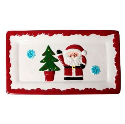 Bandeja Retangular Natal Papai Noel