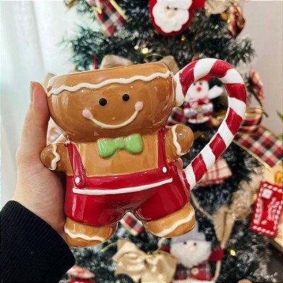 Caneca Natal Gingerbread Suspensório