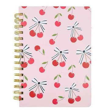 Caderno A5 Rosa Cerejinhas