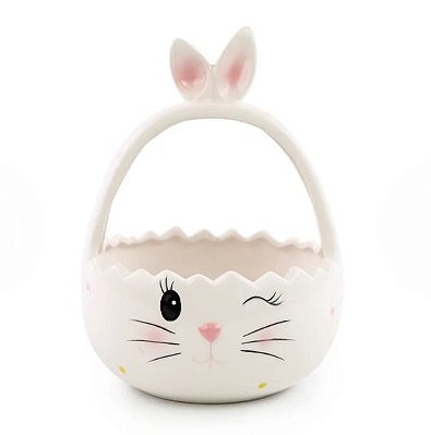 Cesta Páscoa Coelho Cerâmica