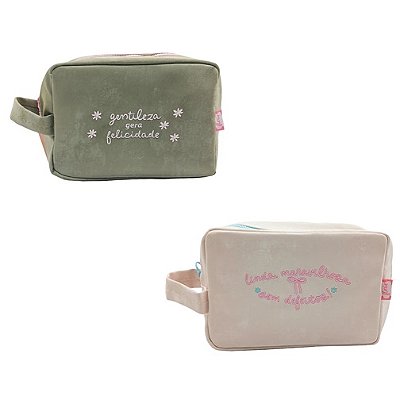 Necessaire Bordada Frases