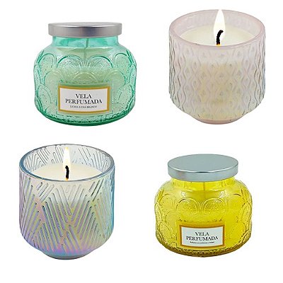 Vela Aromática Luxo Baunilha e Chá Branco