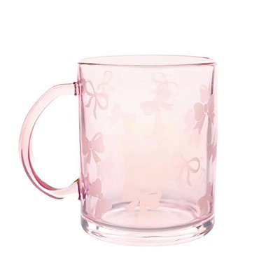 Caneca Grande Holográfica Vidro Lacinhos