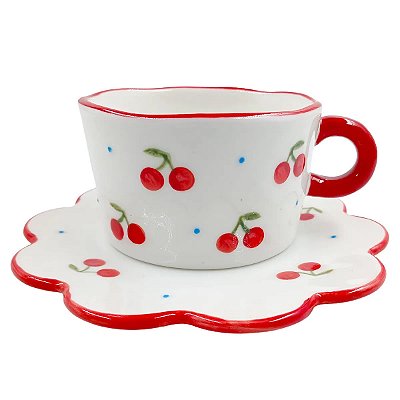 Caneca Cerâmica Cerejinhas