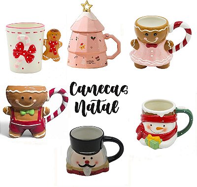 Canecas Natalinas Gingerbread, Boneco e Soldadinho