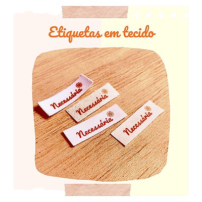 Etiqueta personalizada algodão 1x4cm - 100 unidades