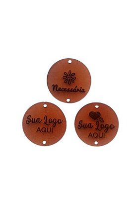 Etiquetas De Couro Sintético Redondinha 2,5x2,5cm - 50und
