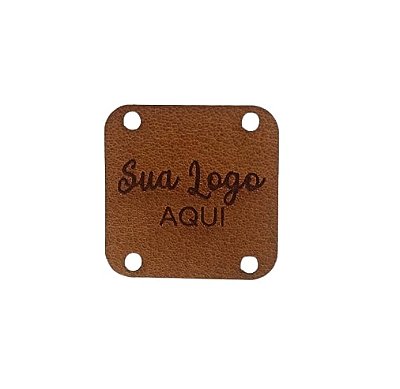 Etiquetas De Couro Sintético Quadrado 2,5x2,5cm - 100und