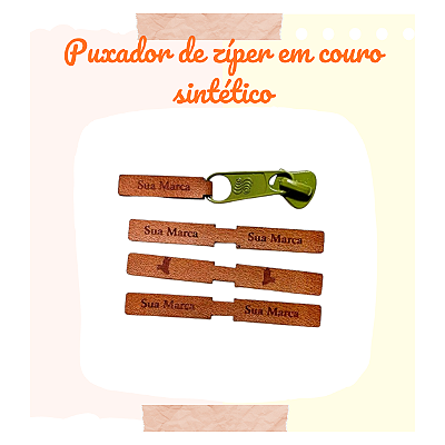 Puxadores de Zíper Personalizados em Couro Sintético 0,7×6 cm – Retangular
