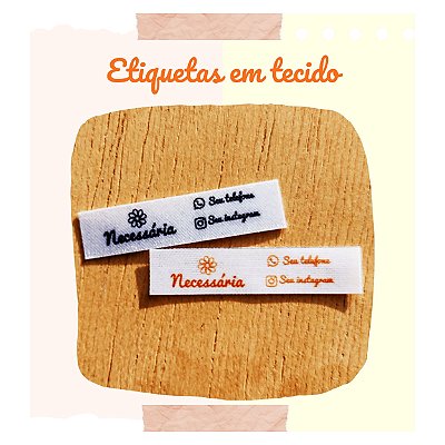 Etiqueta Tecido Personalizada - 4,5x1cm - 100und