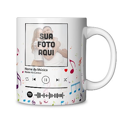 Caneca com Foto e Música