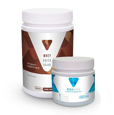 COMBO: BCAA 2:1:1 Sabor Limão + Whey Protein Isolado Sabor Cacau (20% OFF)