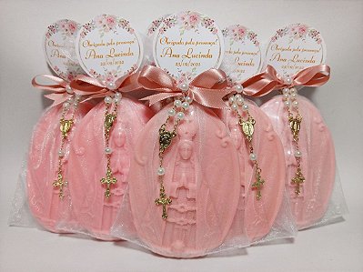 Lembrancinha Personalizada: Sabonete Nossa Senhora com Mini Terço
