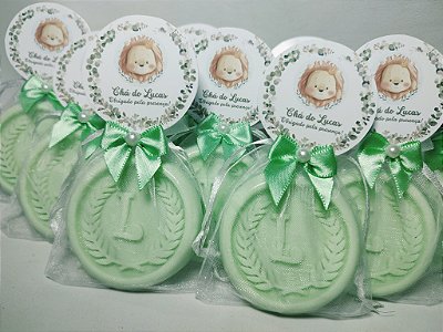 Lembrancinha Tema Chá de Bebê Personalizada: Sabonete Letra Inicial do Nome