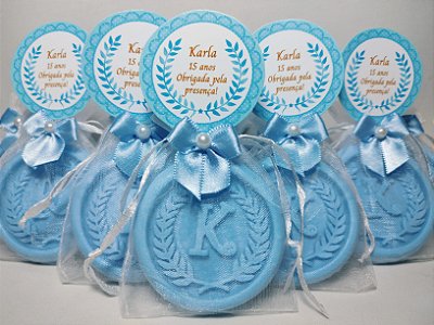 Lembrancinha 15 Anos: Sabonete Letra Inicial do Nome Personalizada