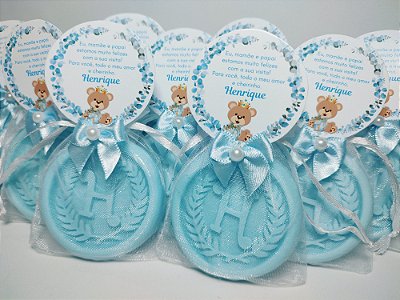 Lembrancinha Tema Nascimento Personalizada: Sabonete Letra Inicial do Nome