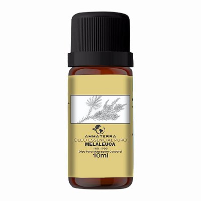 Óleo Essencial Puro De Melaleuca 10ml,- Tea Tree -  ( propriedades antissépticas, antifúngicas, parasiticidas, germicidas, antibacterianas e anti-inflamatórias)