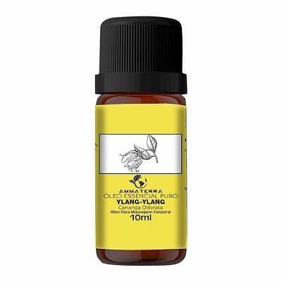 Óleo Essencial Puro De Ylang Ylang 10ml (Afrodisíaco, antidepressivo, estimulante e sedativo. Antisséptico, cicatrizante, antiespasmódico e hipotensor)