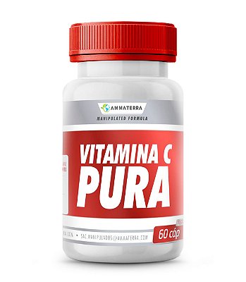 Vitamina C Pura  60 Cápsulas 1000mg (O SEU USO TAMBÉM TEM SIDO PRECONIZADO PARA AUMENTAR A IMUNIDADE, A RESISTÊNCIA A INFECÇÕES E COMO ANTIOXIDANTE PARA CAPTAÇÃO DE RADICAIS LIVRES)