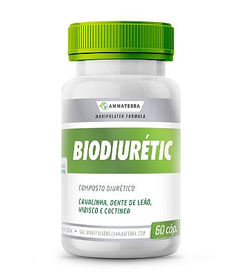 Composto Diurético Biodiurétic 60 Cápsulas ( pressão alta, insuficiência cardíaca e inchaços nos tornozelos, pés e pernas, causados por alterações no funcionamento do coração ou doenças no fígado ou rins)