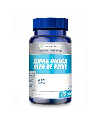 Supra Ômega Óleo De Peixe 60 Cápsulas 18 EPA  12 DHA, (O Supra Ômega óleo de peixe é um produto rico em ômega-3, um ácido graxo polinsaturado tendo como principais constituintes)