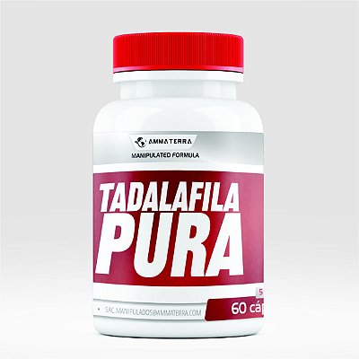 Tadalafila Pura 5mg  60 Cápsulas (Melhora o fluxo sanguíneo peniano, garantindo uma ereção satisfatória durante o ato sexual. É indicado em casos de hiperplasia prostática, problemas na bexiga e outros)