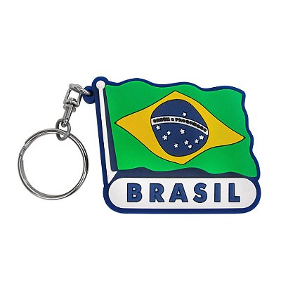 Chaveiro emborrachado bandeira- Brasil