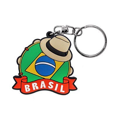 Chaveiro emborrachado pandeiro - Brasil