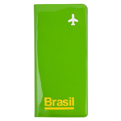 Porta-passaporte e voucher / verde - Brasil