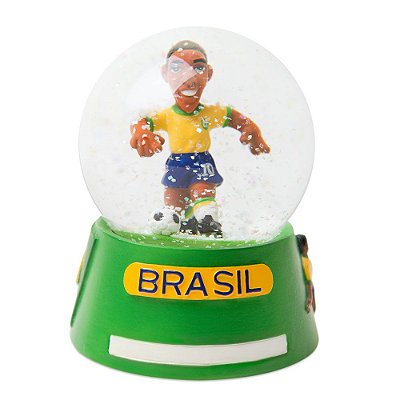 Globo de neve futebol com base verde - Brasil