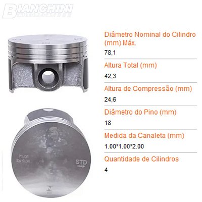 JOGO PISTÃO SEM ANEL GM SINTECH SP141050 ONIX-PRISMA