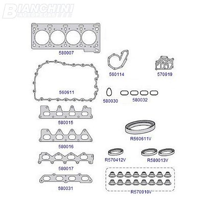 JOGO JUNTAS CABEÇOTE RENAULT TARANTO 580095 DUSTER-OROCH-SANDERO