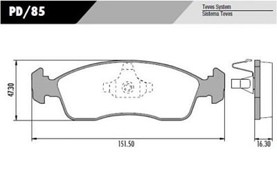 JOGO PASTILHA DIANT FIAT F/TEVES FRAS-LE PD85 PALIO/UNO