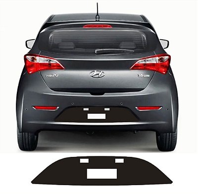 Adesivo Fundo de Placa para Para-choque Traseiro Hyundai Hb20 Hatch Geração 1